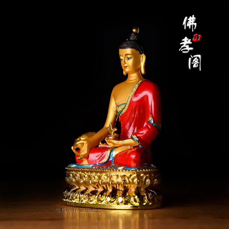 Special offer # Wholesale Buddhism art #  HOME office efficacious safe Protection Buddhism gilding brass COLOR Buddha statue