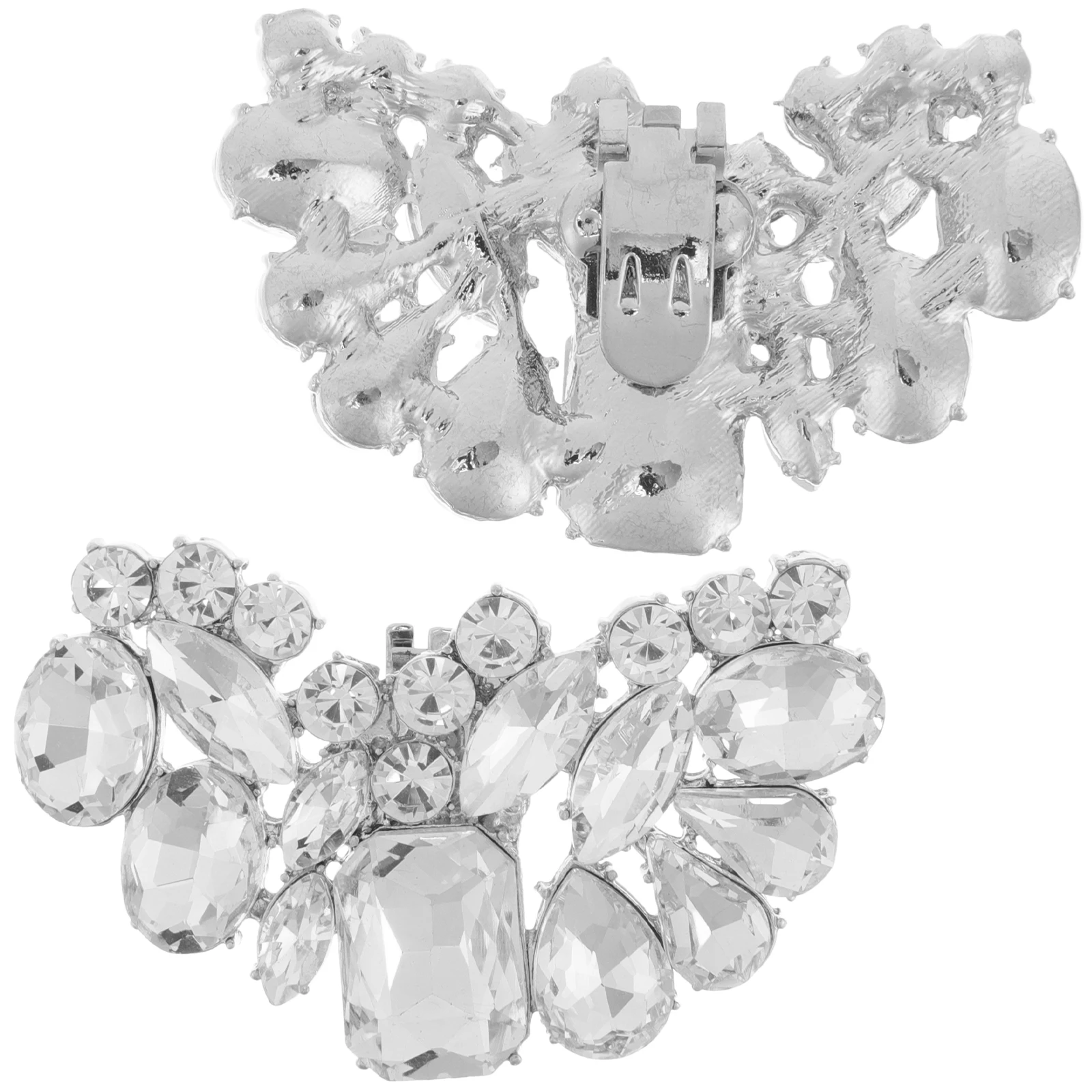 

2Pcs Detachable Bridal Shoe Clips Elegant Flower Buckles Clip on Rhinestone Sparkling Shoe Charms Wedding Heels Accessories