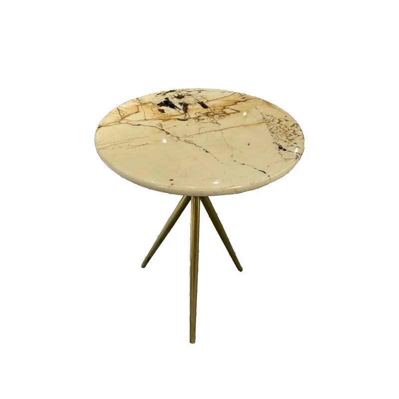 Light luxury corner few marble edge few living room sofa side table villa luxury stone small coffee table simple Italian style