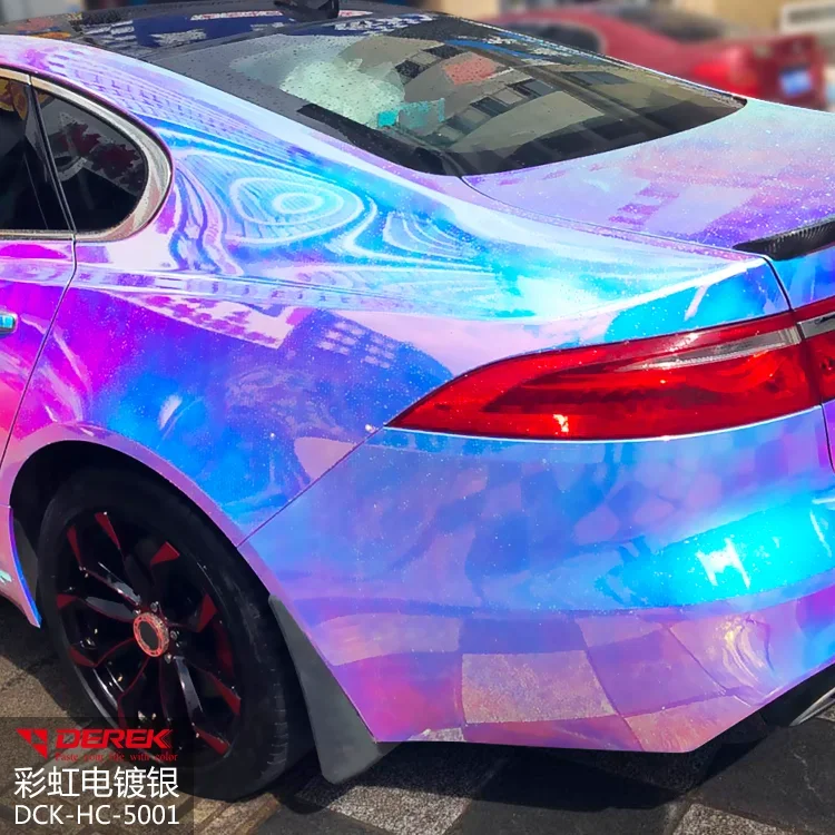 Derek Rainbow Chrome Car Wrap Vinyl Sticker 1.35*18m holographic Mirror chrome for whole car wrapping