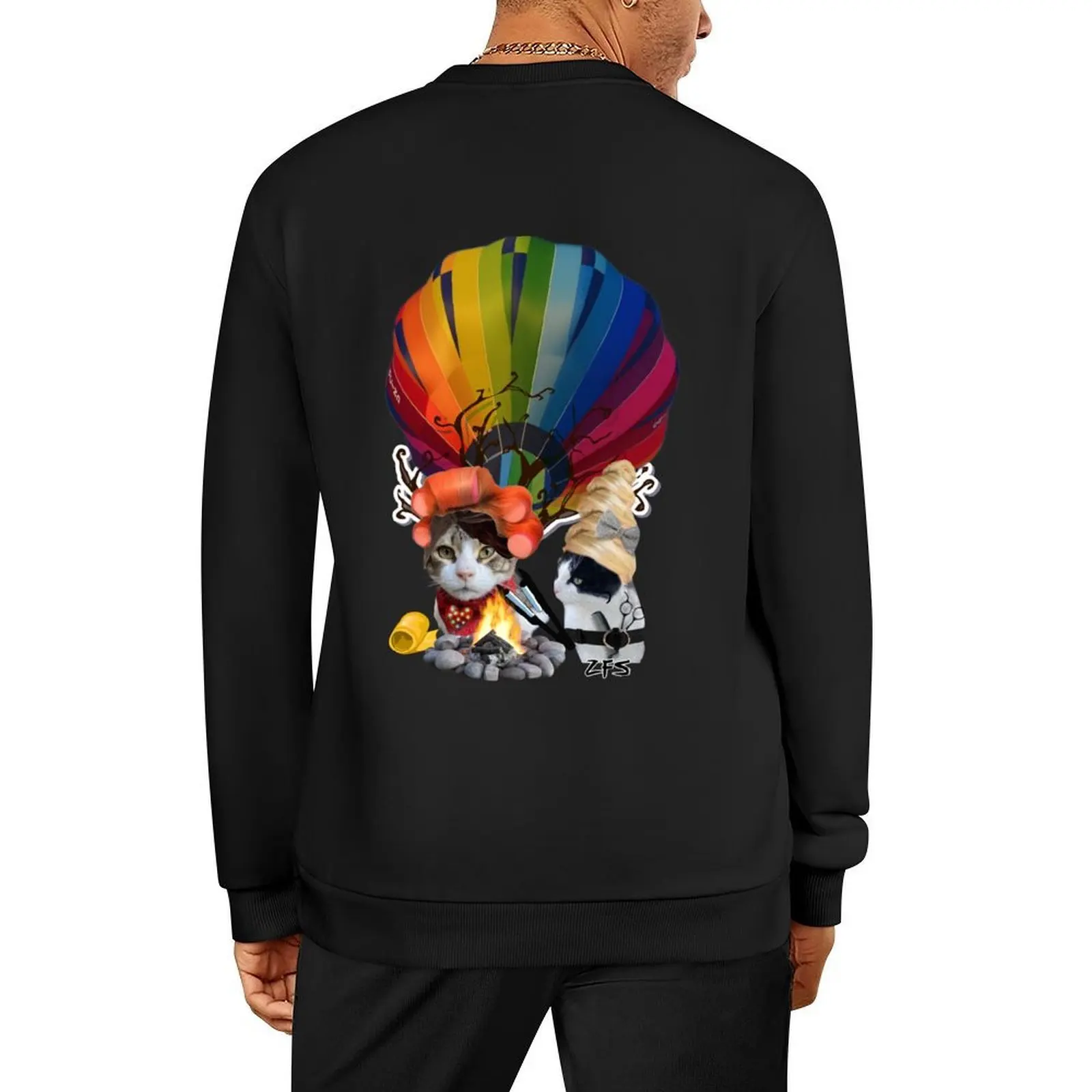 

Cutout shape campfire balloon flight Pullover winter clothes men's clothes graphic t shirts men new hoodies and sweatshirts