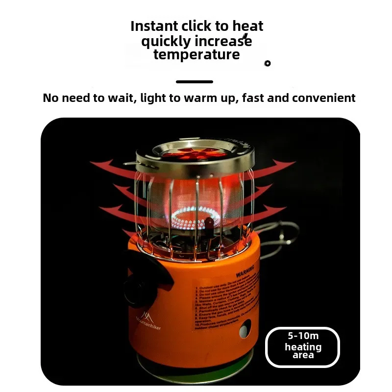 MOUNTAINHIKER 2 In 1 Camping Roasting Stove Adjustable Outdoor Stove Hand Warmer Winter Tent Heater for Ice Fishing Camp Hiking