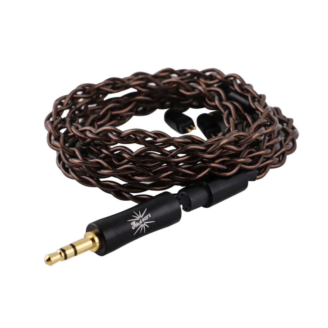 كابل Kiwi Ears Terras 4N OCC Audiophile مع موصلات 3.5 مم و4.4 مم قابلة للتبديل وبناء مرن ومتين