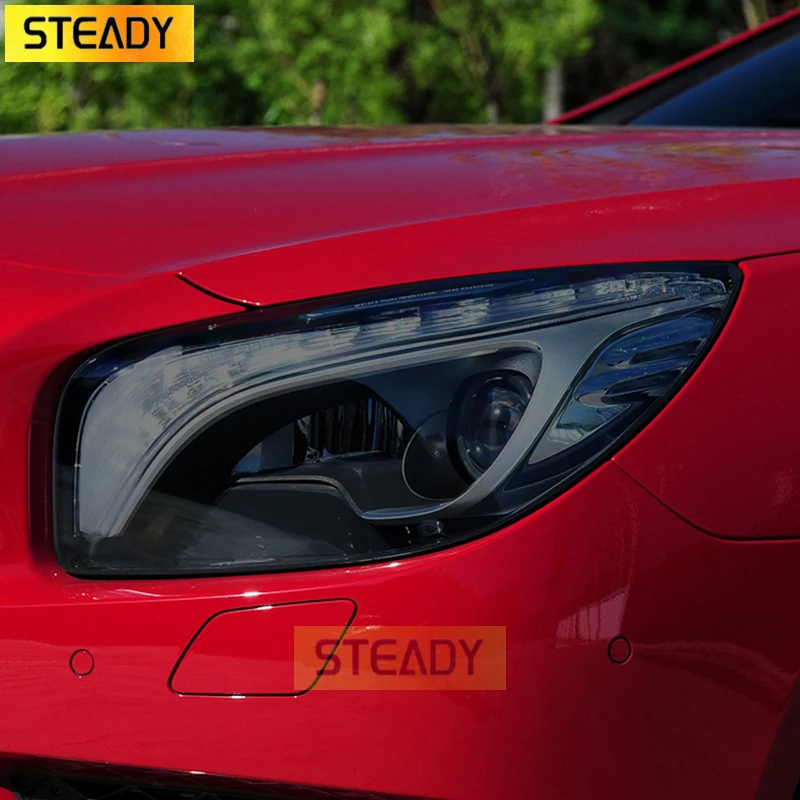 

2 Pcs Car Headlight Protective Film Transparent Black TPU Sticker For Mercedes Benz SL Class R231 2013-2016 AMG Accessories