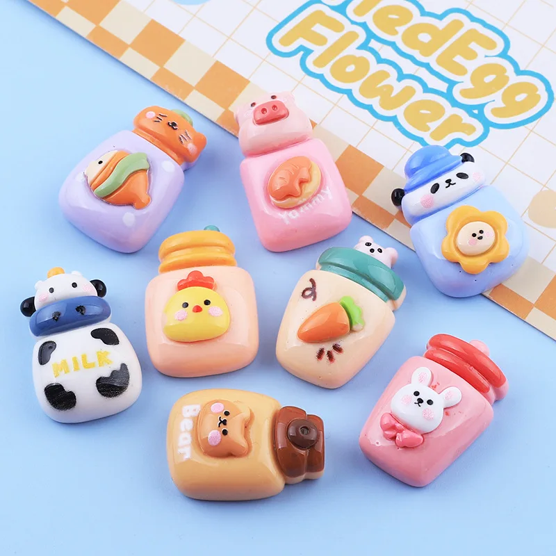 

Kawaii Cute Cartoon Animal Water Bottle Flat Back Resin Scrapbook DIY Hairpin Phone Case Accessories