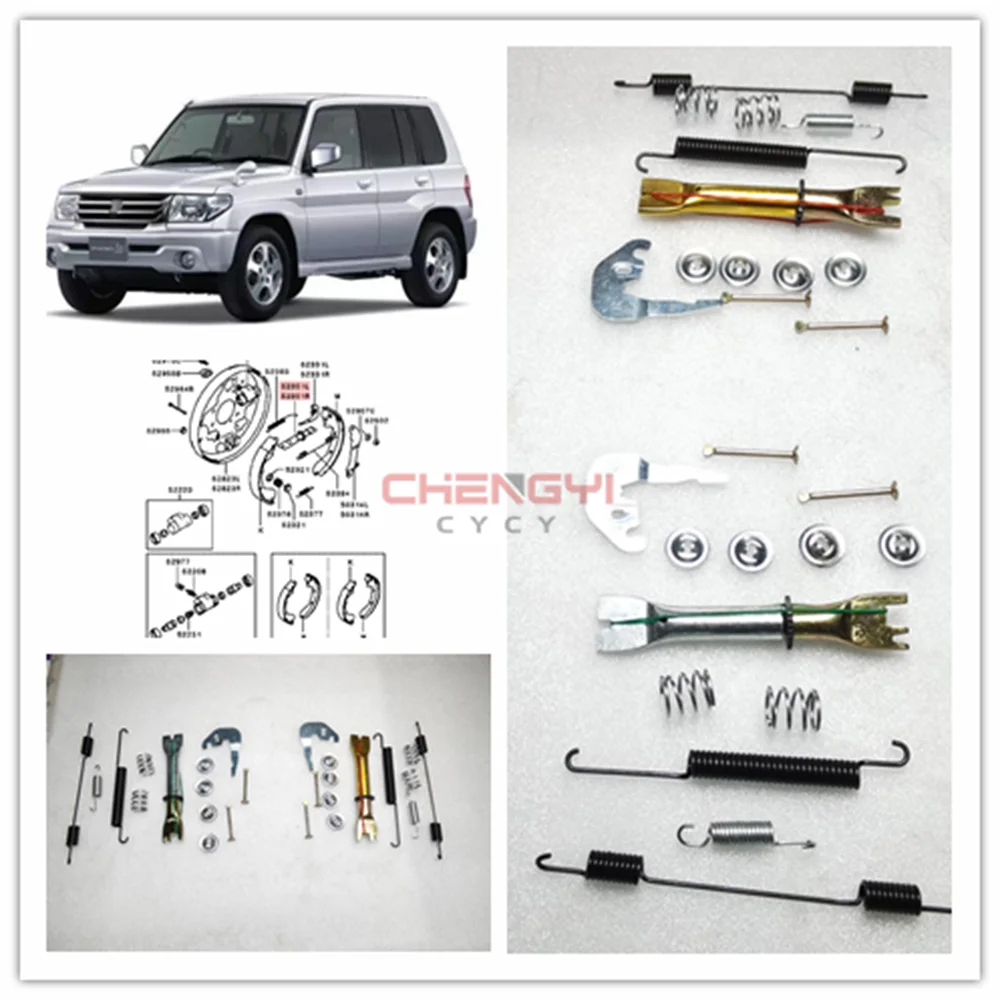 Rear Wheel Brake Drum Brake Repair Kit For Pajero IO Pinin H65W H66W H67W H76W H77W MR493737 MR493738