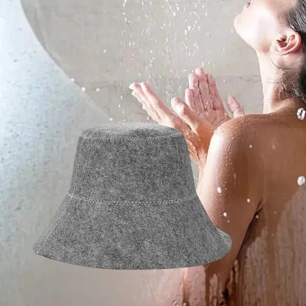 Felt Felt Sauna Cap Quickly Drying Good Water Absorption Sauna Hat Head Protection Sweat Absorbing Heat Protective Cap