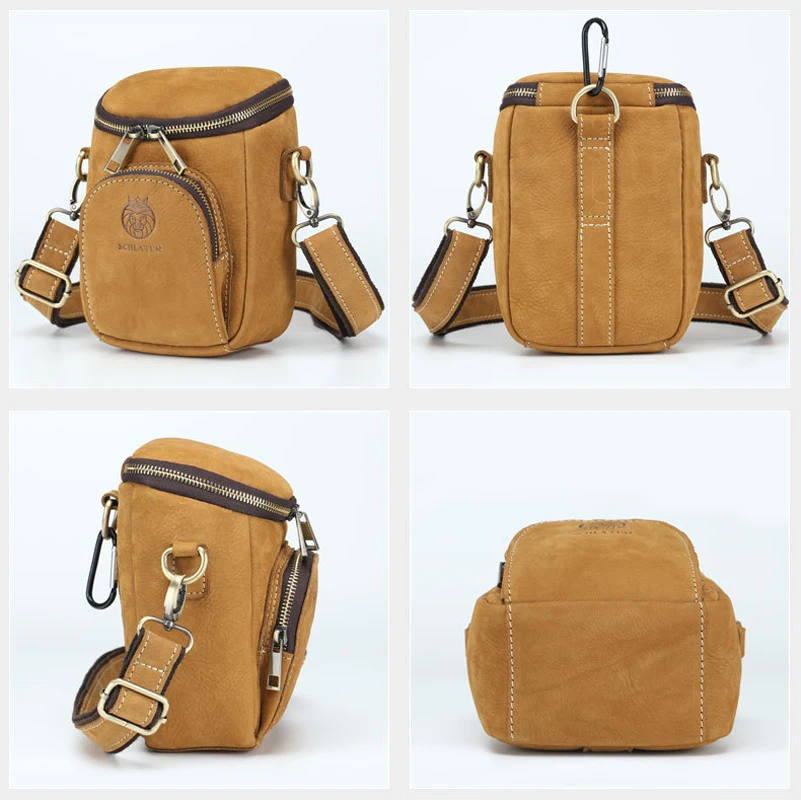 Retro erkek omuz çantaları hakiki deri çılgın at Messenger Crossbody çanta erkek Fanny paket bel çantası adam rahat bel çantası