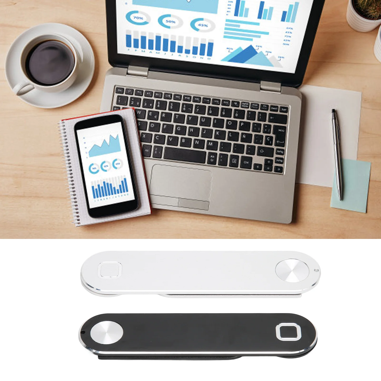 Mobile Computer Bracket Laptop Phone Holder Strong Magnetic Aluminum Alloy Laptop Phone Stand Computer Monitor Expansion Bracket
