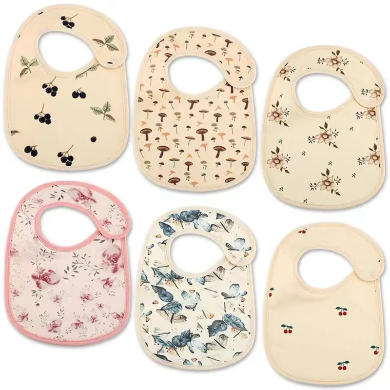 1PC Newborn Boys Girls Ins Cotton Saliva Towel Waterproof Feeding  Printed Bibs for Infant Baby Kids Fashion Accessories