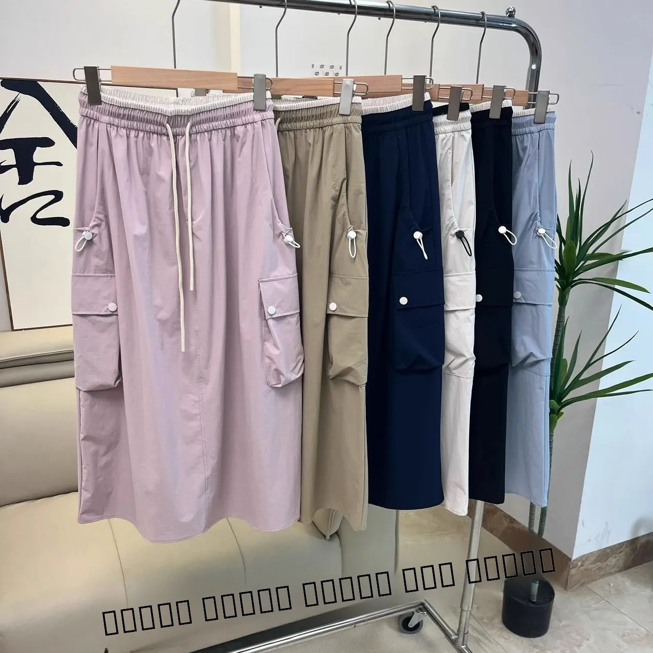 

Уличная женская юбка-миди с тонкой эластичной резинкой на талии, большая юбка-миди Dstring Utili, летний сезон с высокой талией