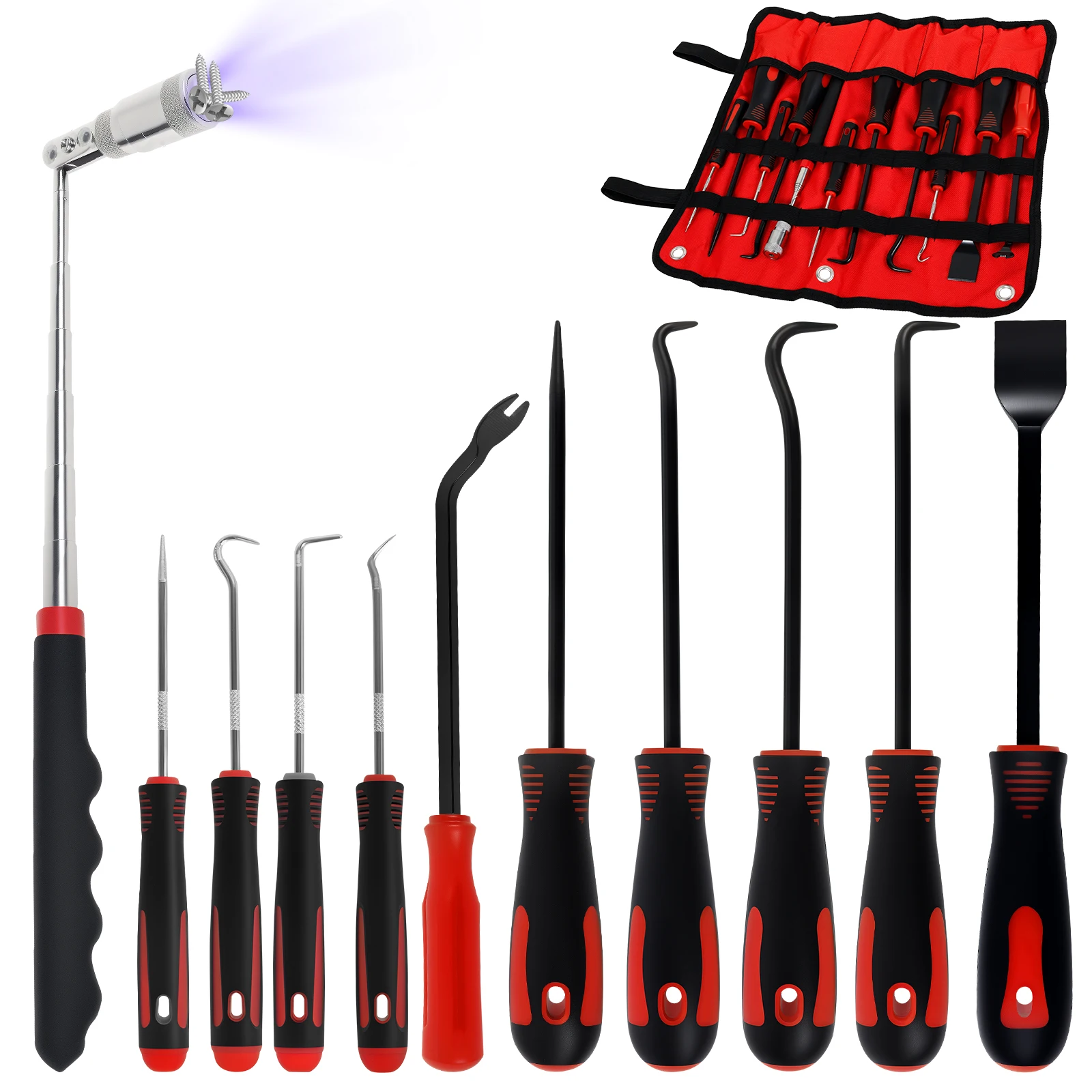 

11 Pcs Pick and Hook Set with Ergonomic Comfort Handle Enduring Hook and Retrieve Tool Rust Resistance Clasp and Pick Tool Set