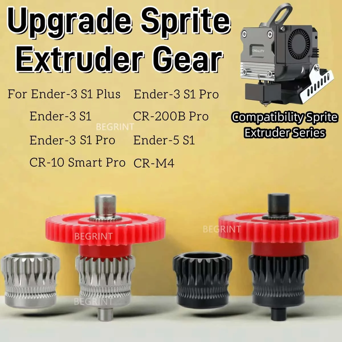 Upgrade Sprite Extruder Gear for Creality Ender3 S1 Ender-5 CR-10 Smart Pro CR-200B CR-M4 3D Printer Accessories