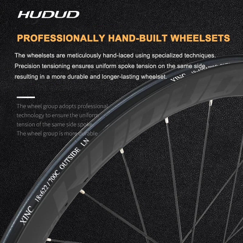 Hudud 50mm Carbon Road Wheelset | 700C Disc Brake | Thru-Axle | Conventional Rim