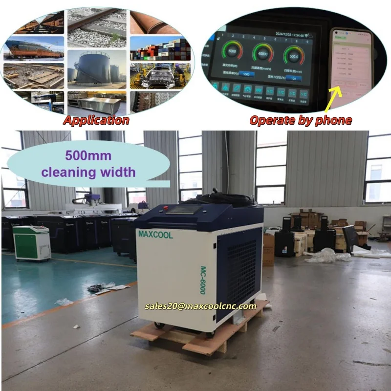 

High Power 3000W 6000 Watts Fiber Laser Cleaning Machine for Metal Oil Paint Rust Removal Laser Cleaner with Water Cooling