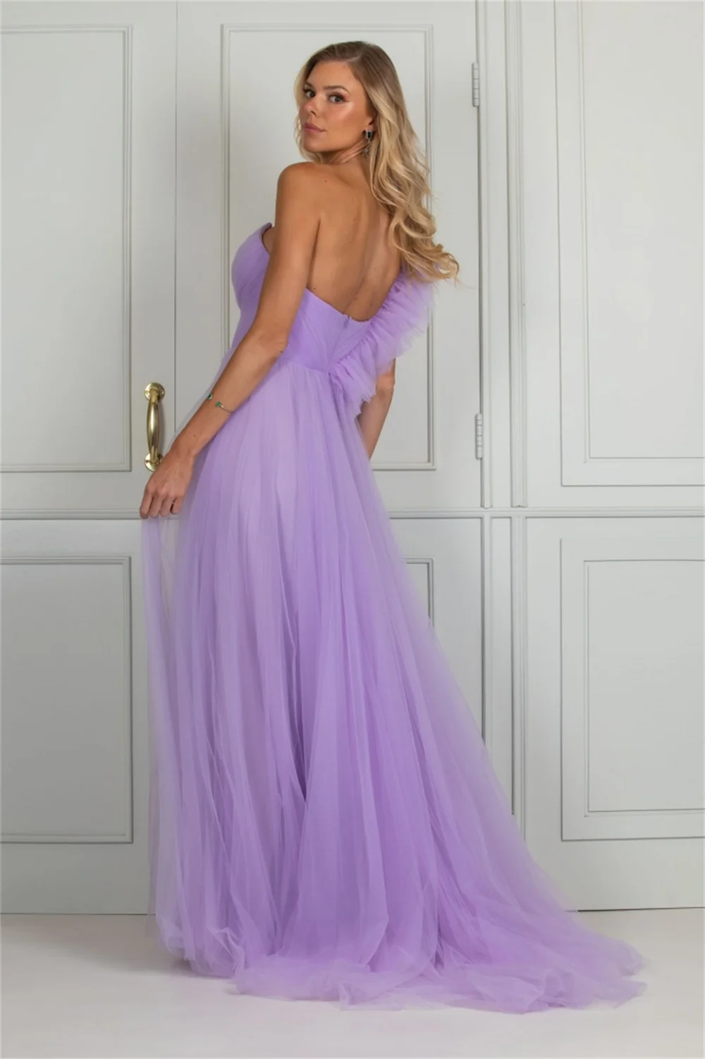 Sexy One Shoulder Ballkleider wunderschöne Maxi Vestidos de Fiesta Schatz A-Linie ärmellose Abendkleider