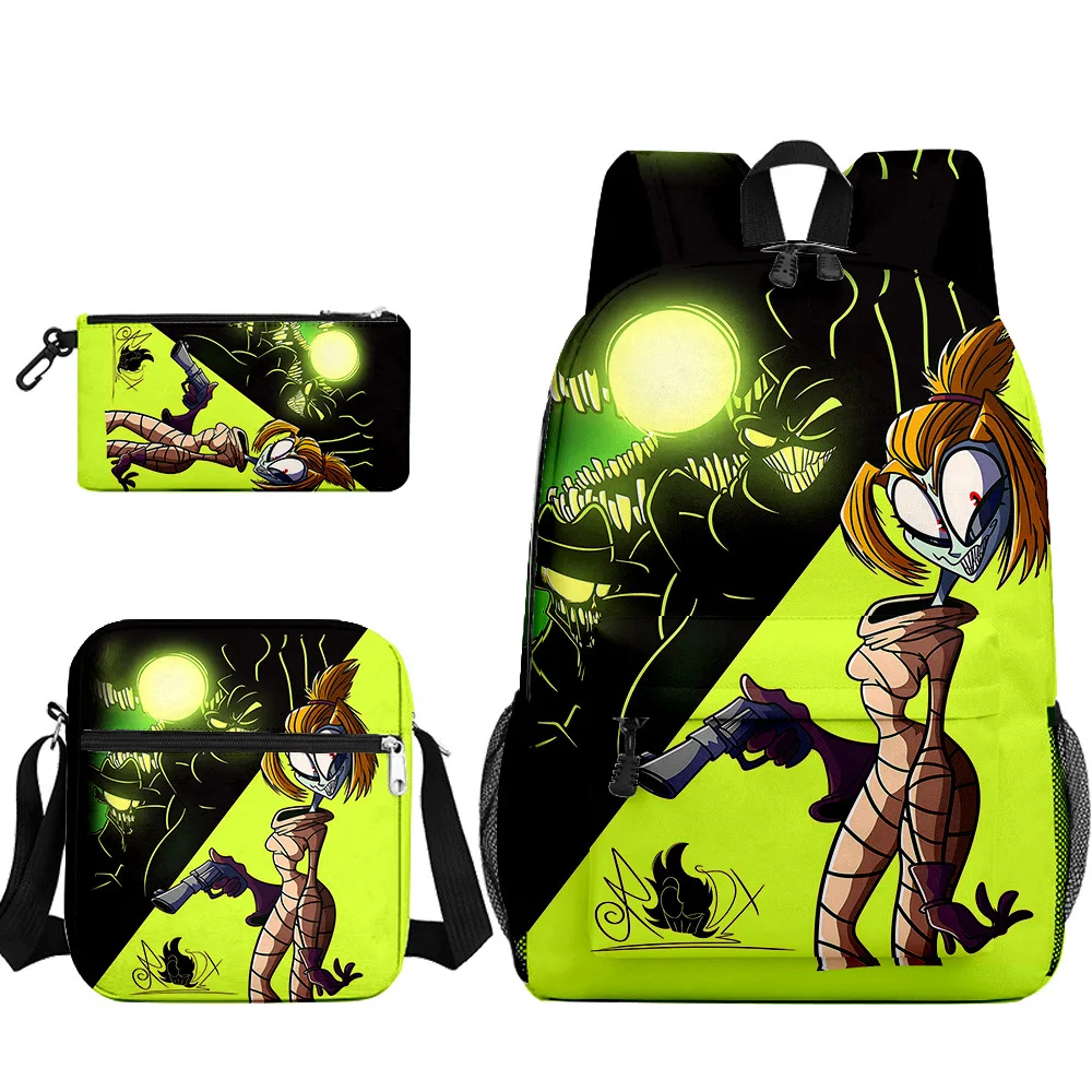 

Cartoon The Gaslight District 3D Print 3pcs/Set Student School Bags Laptop Daypack Backpack Inclined shoulder bag Pencil Case