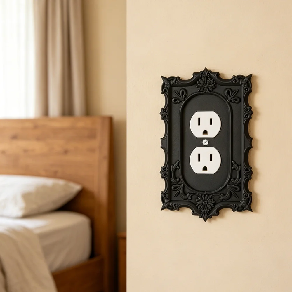 Cross-Border European Retro Carved Switch and Socket Decorative Frame For Wall Switch and Socket Beautification Scenario