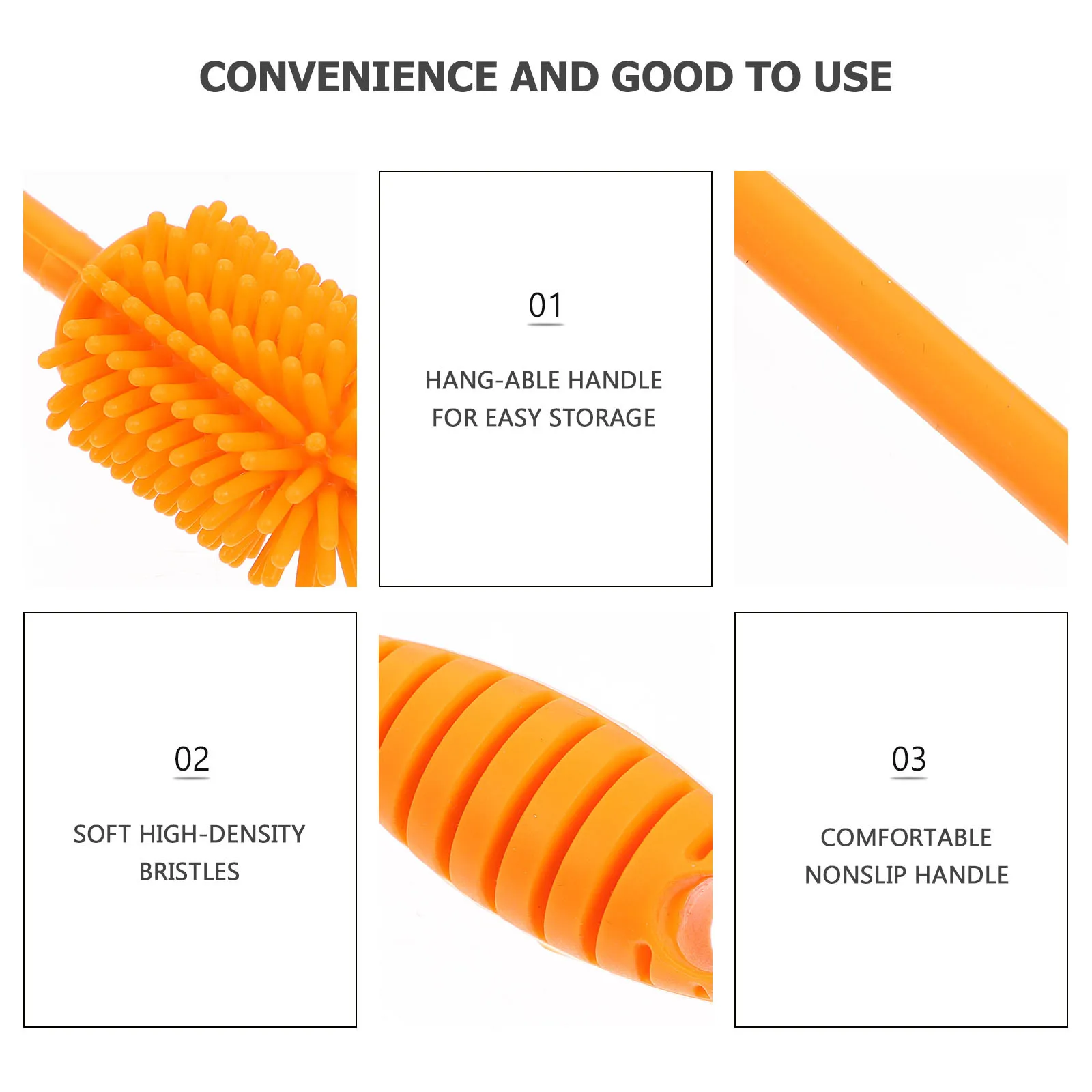 

Щетка для бутылок с длинной ручкой, 1 шт., мягкая щетина высокой плотности, подвесная конструкция, универсальное средство для чистки детских бутылочек, посуды, трубок