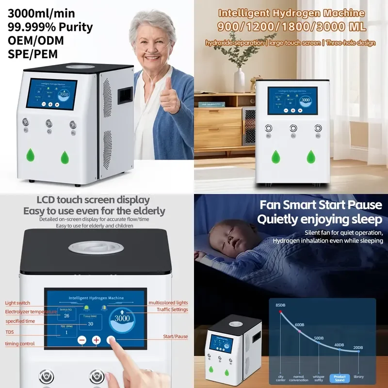 

High Flow Inhalation Machine 1800ml/min for Professional Wellness SPE PEM H2 Generator for CE Certified 99.999% Pure