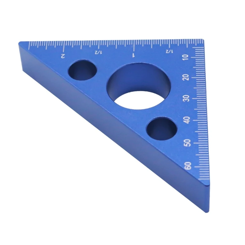 2024 New Inch Metric Triangular Ruler Aluminum 45/90 Degree Multifunction for Carpenter Woodworking Square Measurement Tool