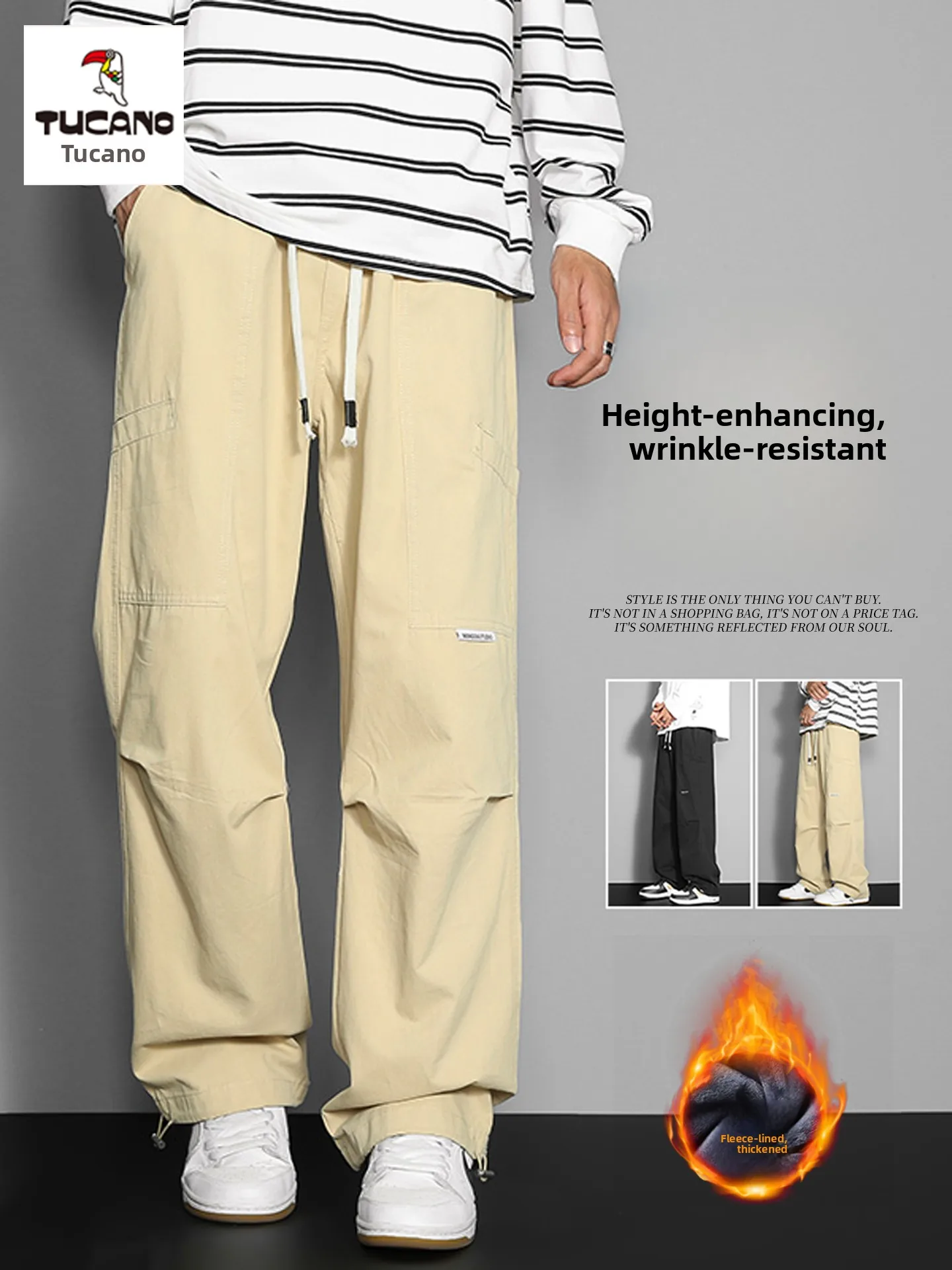 

Мужские повседневные брюки Thiened: Новинка осенне-зимнего сезона, прямые, свободные, рабочие, длинные, из чистого хлопка, с множеством карманов, модный тренд