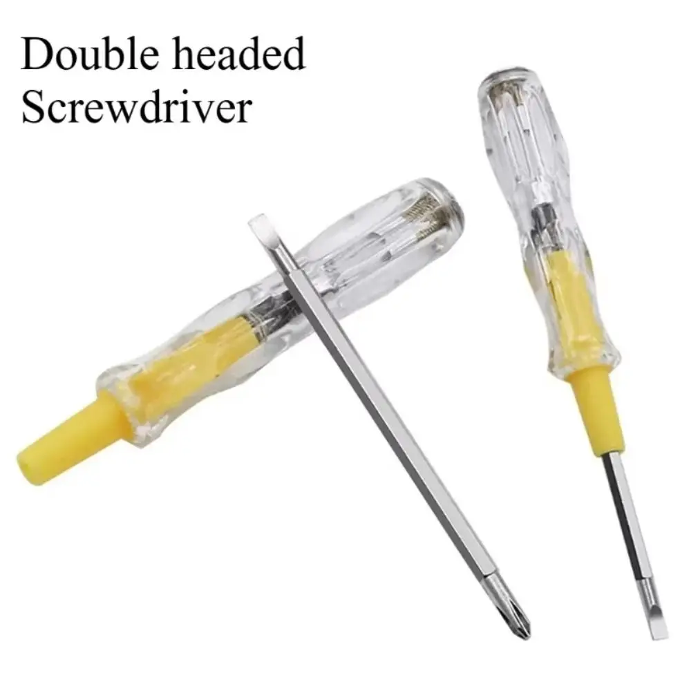 2 in 1 Electric Tester Pen Double-ended 100-500V Double-Headed Screwdriver Detachable Phillips/Flat Voltage Detector Pen