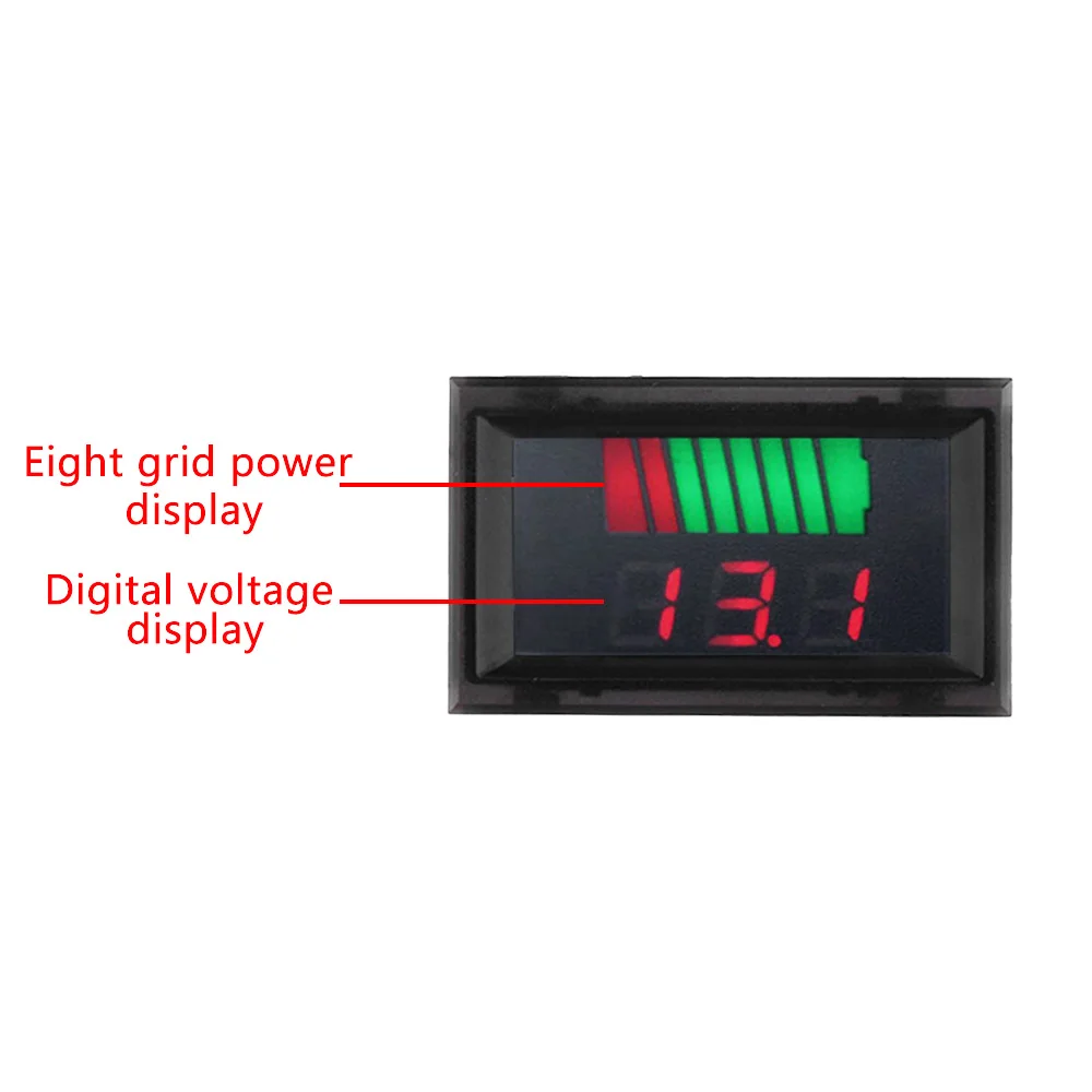 12V Battery Capacity Indicator DC 12-72V Lead Acid Battery Percentage Voltage Tester Electric Quantity Detector for Car Vehicle