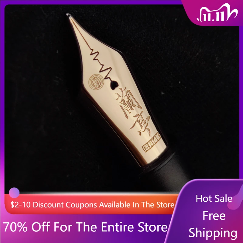 

TANYEU 14K No6 перьевая ручка с золотым наконечником, ручная полировка, серия каллиграфии, офисные письменные принадлежности, 0,38EF 0,5F M B, наконечники для ручек, подарок