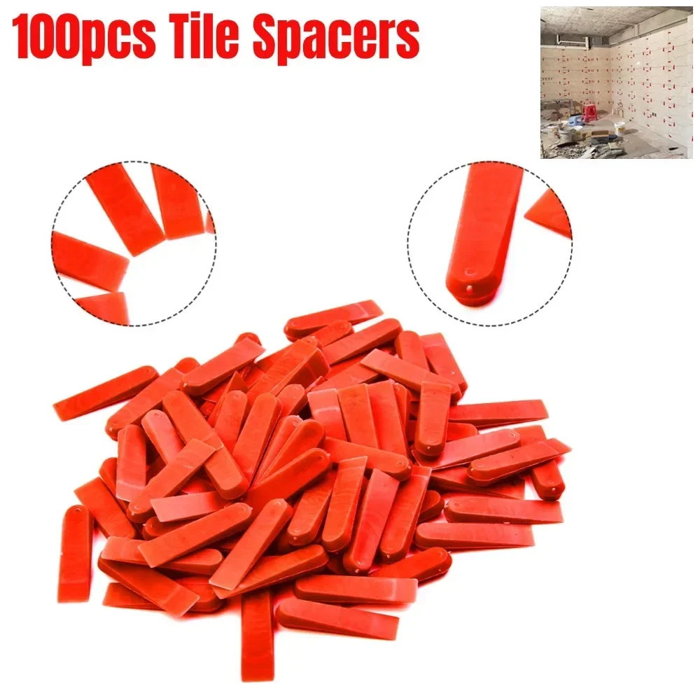 

100pc Reusable 5mm Plastic Tile Wedge Spacer Leveling Clips Floor Locator Ceramic Tiling Laying Flooring Tiling Tools Accessory