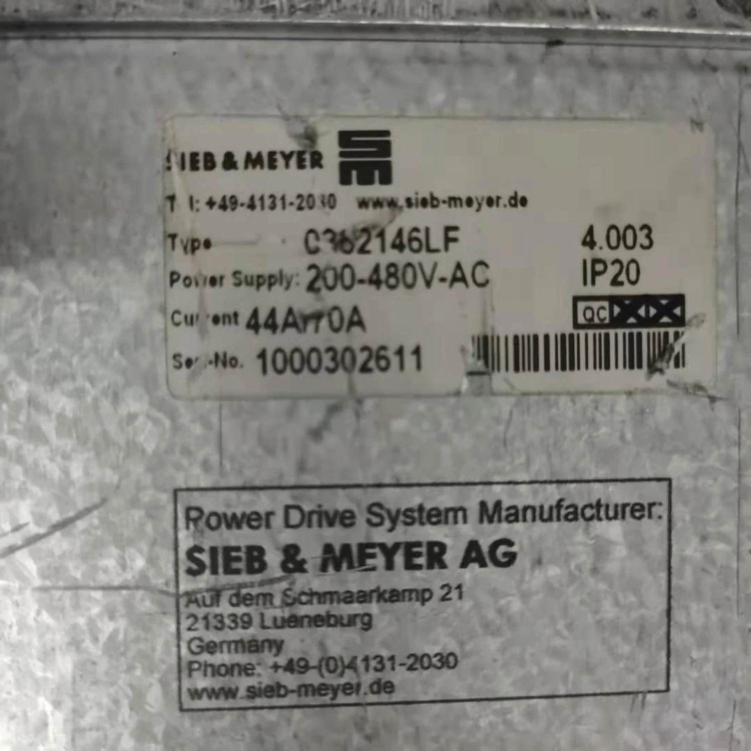 SIEB&MEYER 0362146 Сервопривод LF