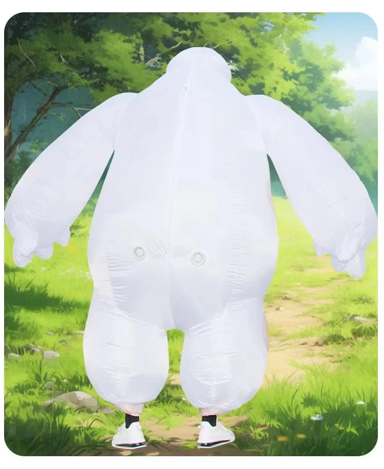 Cute Cartoon Inflatable Large White Robot Costume Halloween Christmas Decorations Funny Anime Stage Performance Props Kids Gifts