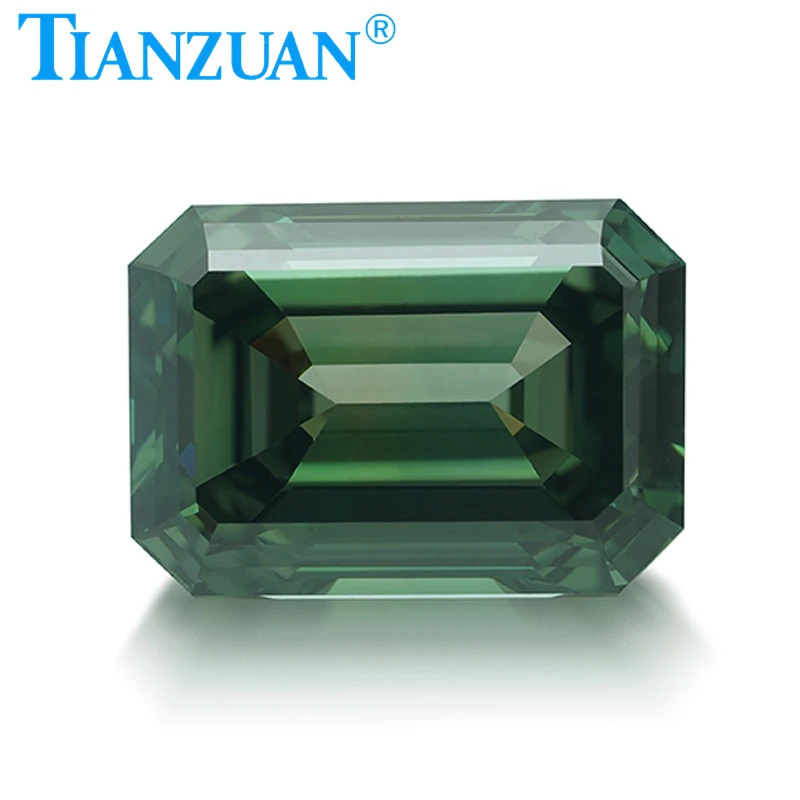 

Lab Grown Diamond HPHT 1.6CT Emerald Cut Fancy Deep Green Color VVS2 2EX Loose Gemstone Bead with GEMID Certified