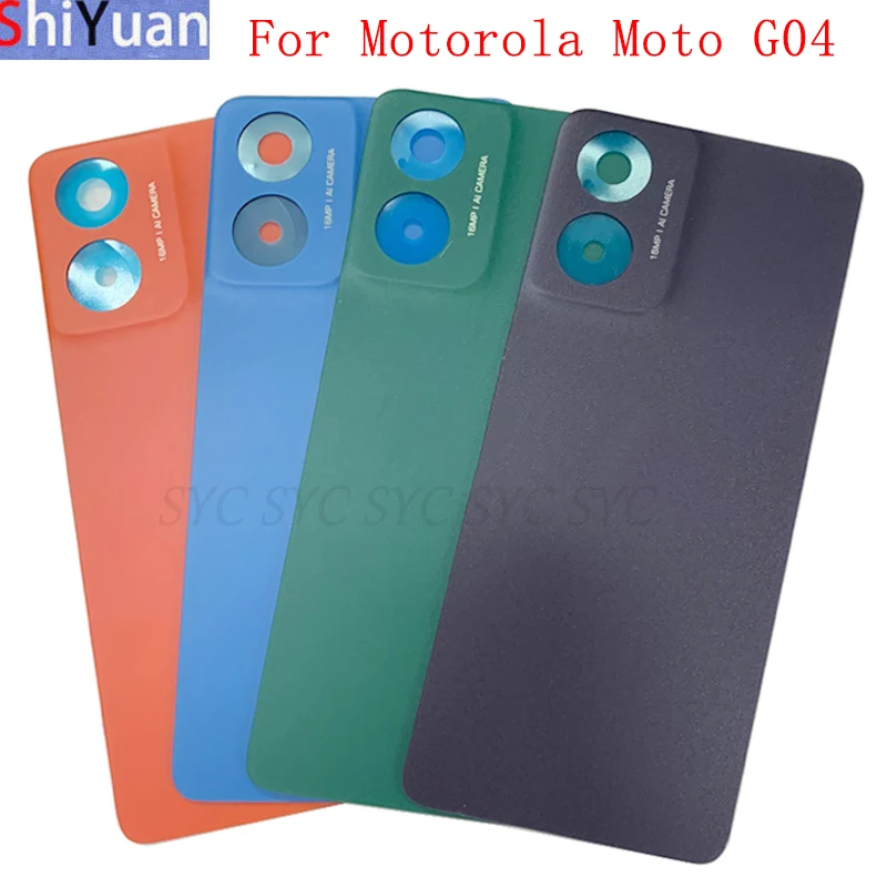 

Battery Cover Rear Door Housing Case For Motorola Moto G04 Back Cover with Adhesive Sticker Logo Replacement Parts