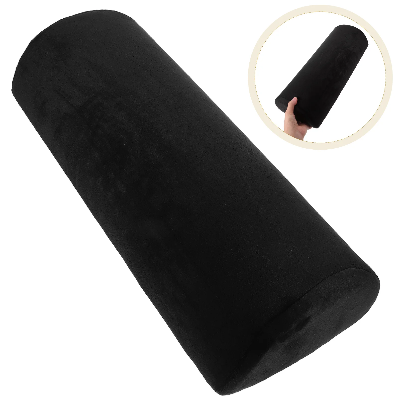 

Body Pillow Cover Half Round Leg Portable Bolster Decorative Knee Black Comfortable Waist Detachable Lumbar Support Travel