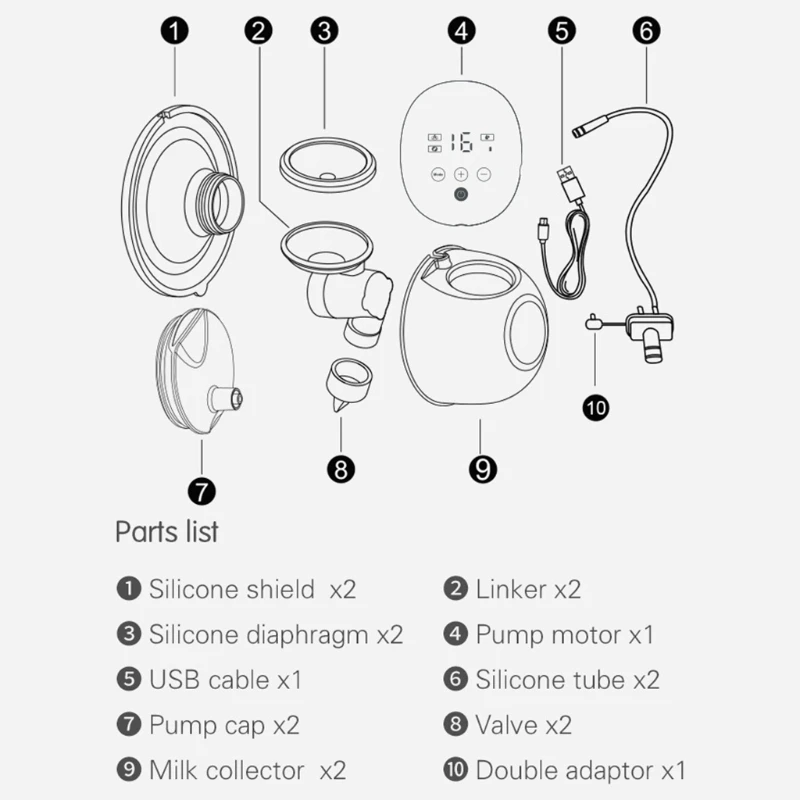 Electric Breast Double Silent Wearable Automatic Milker USB Rechargable Hands-Free Portable Baby Milk Extractor