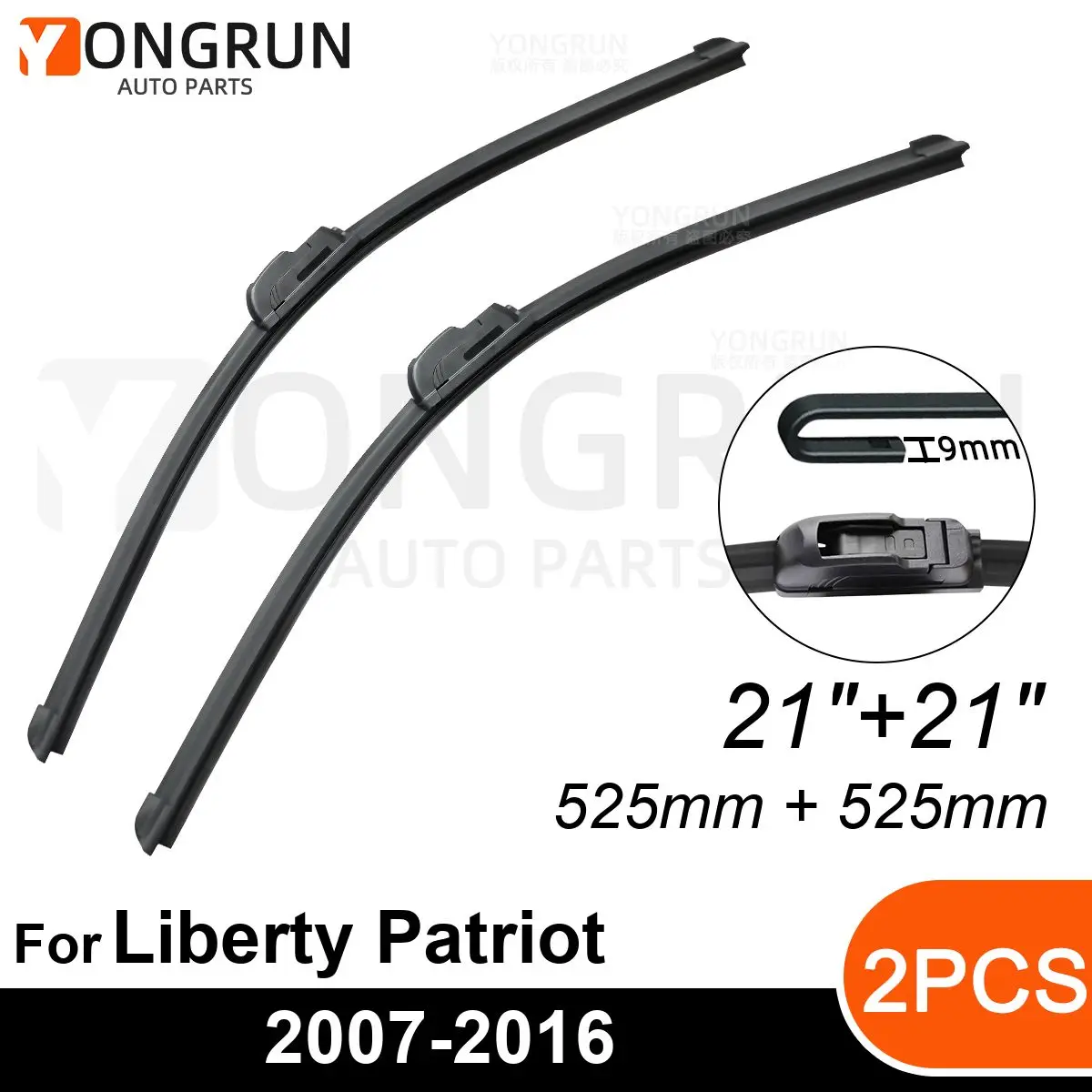 

Front Wipers For Jeep Liberty Patriot 2007-2016 Wiper Blade Rubber 21"+21" Car Windshield Windscreen Accessories 2013 2014 2015