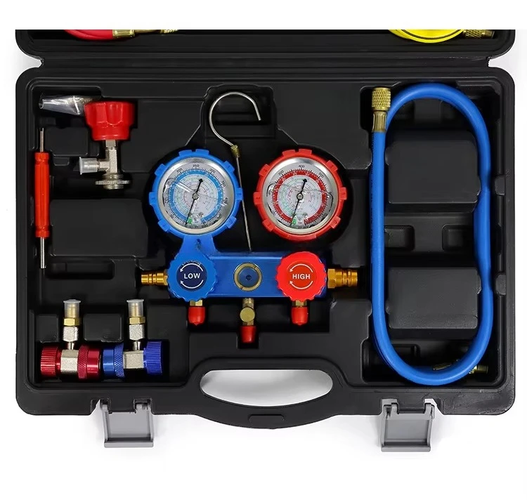Diagnostic Tools Refrigeration Brass Manifold HVAC R134a Digital Manifold Pressure Gauge With Valve