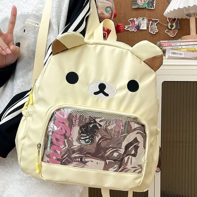 

Kawaii Rilakkuma Ita сумка женский рюкзак дорожный рюкзак Itabag прозрачный карман подростковые молодежные рюкзаки сумки для девочек