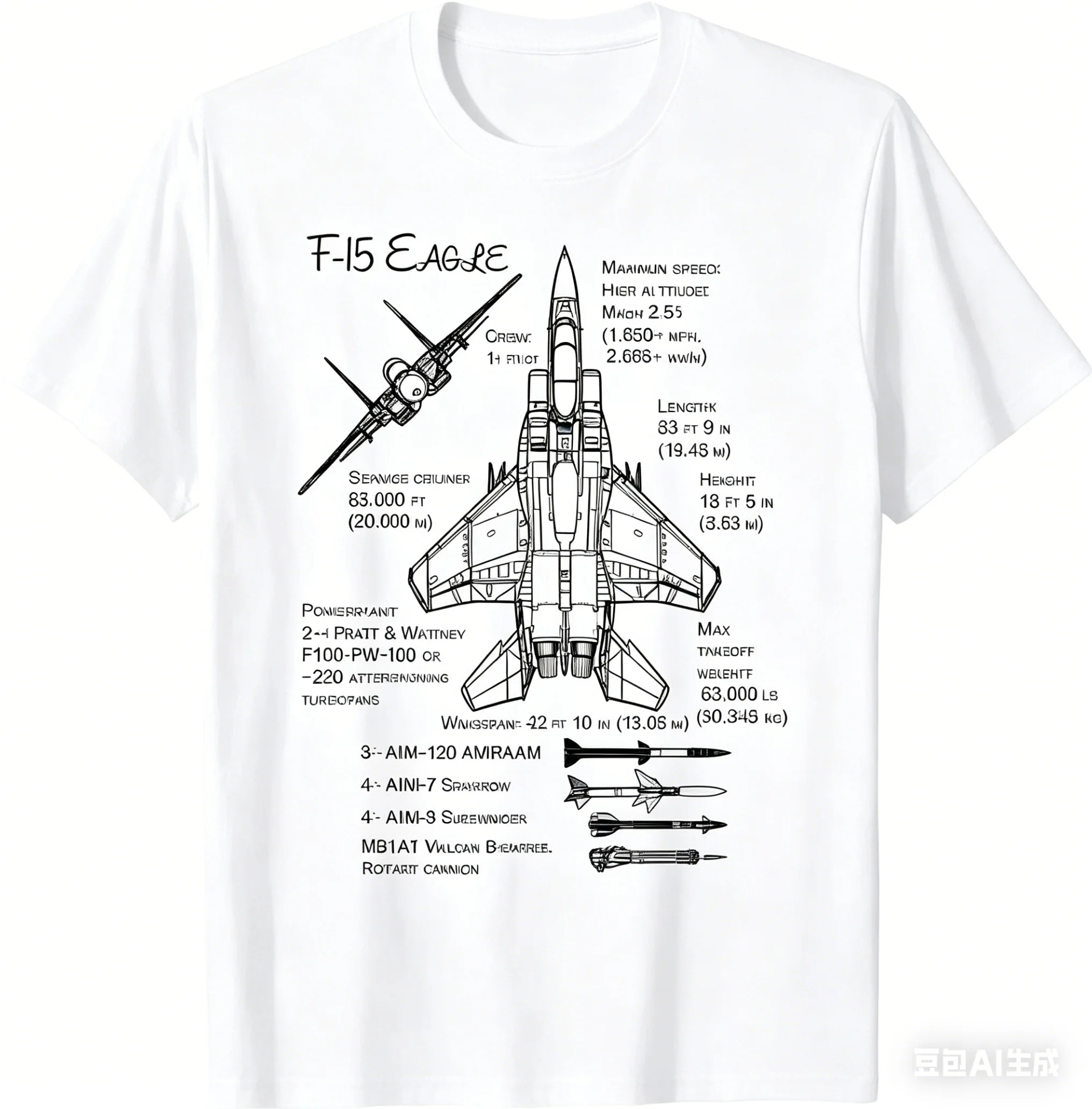 Outdoor Sports T-shirt F-15 Eagle Military Hunting Aircraft Pattern Printed Casual Loose Short-sleeved Y2k Fashion Tops Unisex
