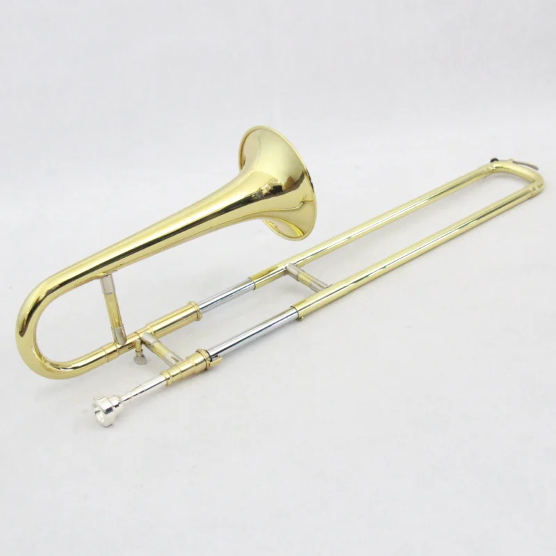 Useful Hot Sale Soprano Trombone In Brass and Gold Lacquer with Canvas Bag Case