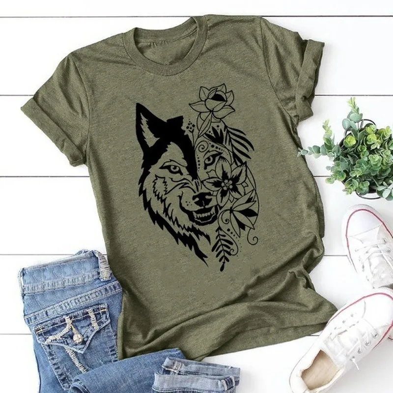 

Wlof Flower Print T Shirt Women Short Sleeve O Neck Loose Women Tshirt Ladies Summer Fashion Tee Shirt Tops Clothes Mujer