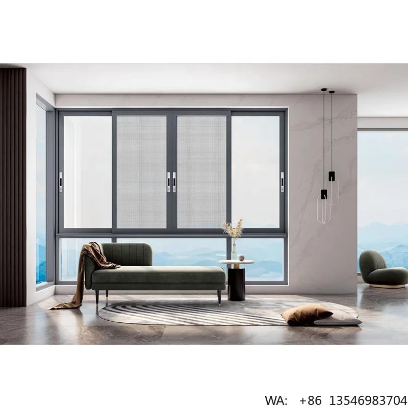 

Modern Design High Impact Sliding Aluminum Materials Windows Wood Colors Custom Large Glass Wider Sliding Screen Window Frame