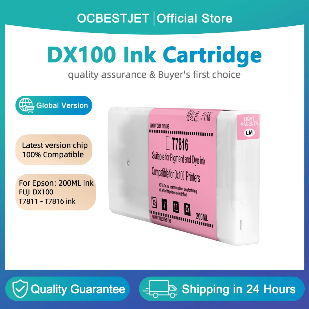 200ML FUJI DX100 Compatible ink cartridge for Epson FUJI DX100 Ink cartridge with dye ink chip for SureLab D700 / D880 printer