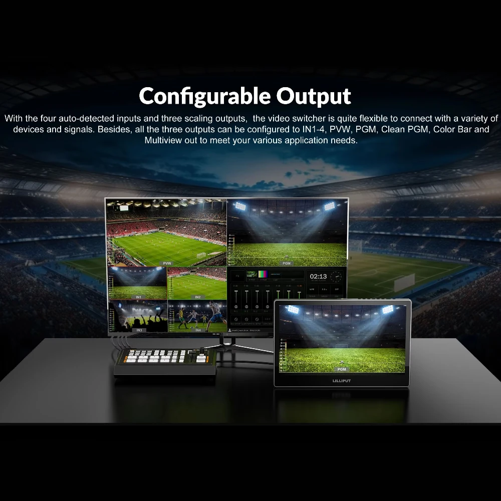 AVMATRIX Shark H4 Switcher streaming video HDMI a 4 canali Mixer audio professionale Streaming live tramite Ethernet per YouTube Facebook