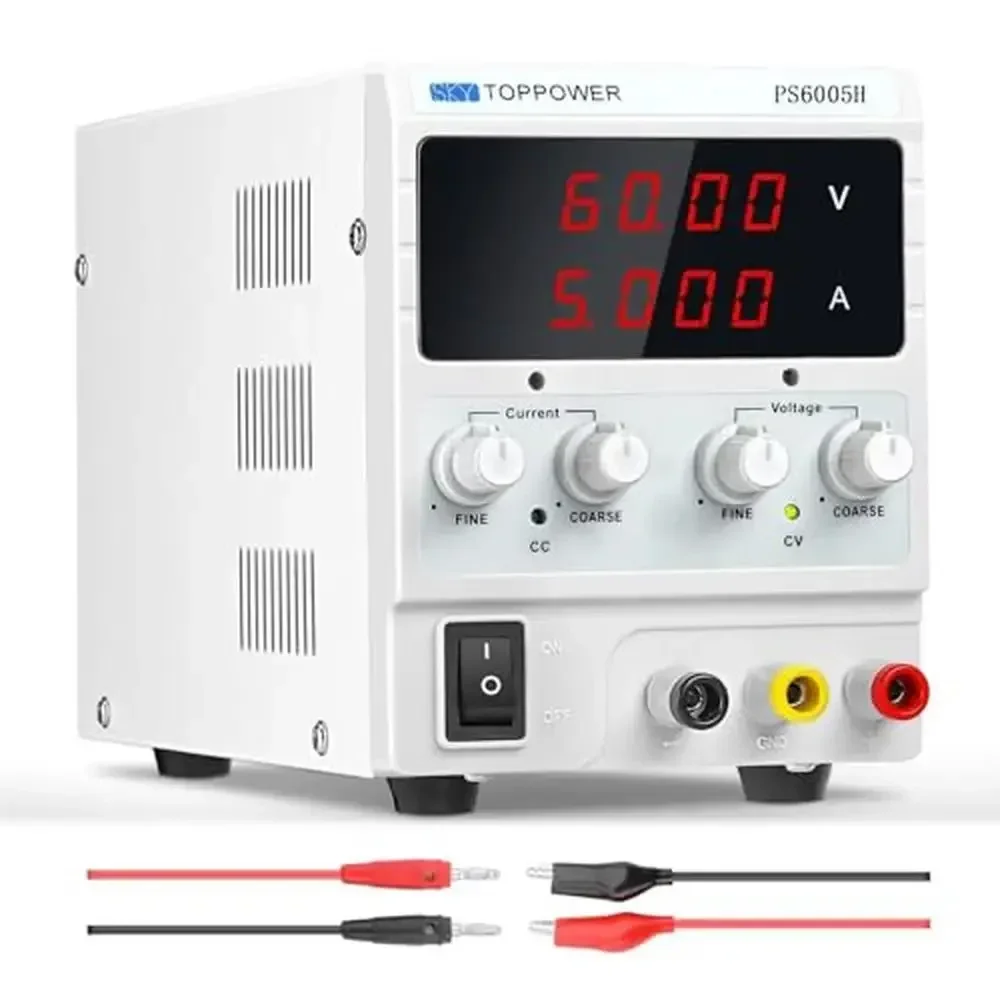 

Adjustable 60V 5A Variable Bench Power Supply 4-Digit Display Laboratory Production Car Safe Reliable High Precision Compact