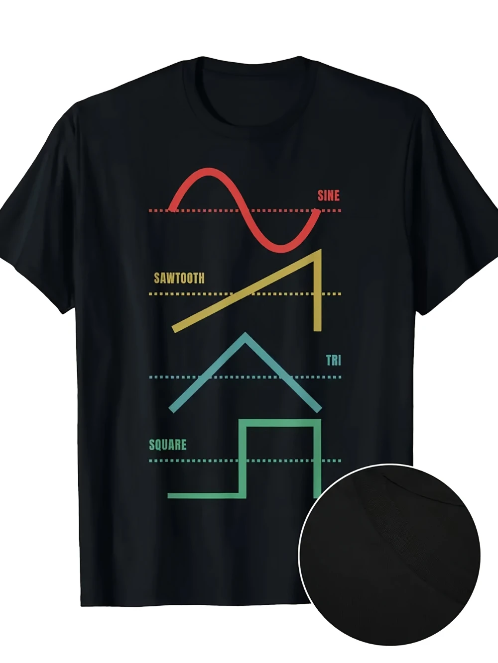 Vintage Analog Synthesizer Techno Waveform Synth Nerd T-Shirt Graphic Short Sleeve Men's T-shirts for Summer Unisex All-Season