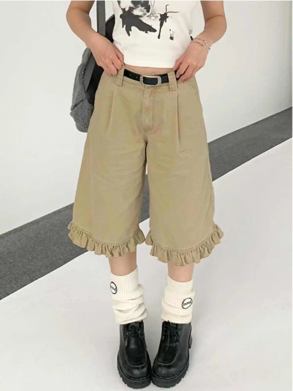 Summer Women's American Retro Baggy Low Rise Jean Denim Calf-Length Pants Y2K Cowboy Japanese Korean High Street Harajuku Tide