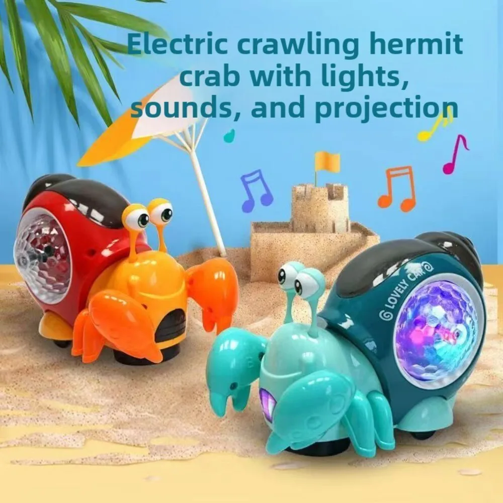 

Electric Hermit Crab Toy with Light Projection and Music for Kids Indoor Outdoor Educational Moving Activity Fun Children Play