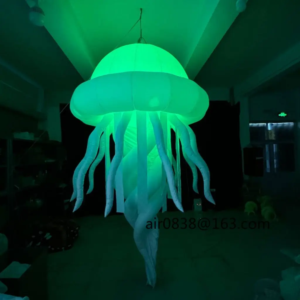 Hanging Inflatable LED Jellyfish Colorful Inflatable Medusa Balloon for Event Party Shopping Mall Decoration